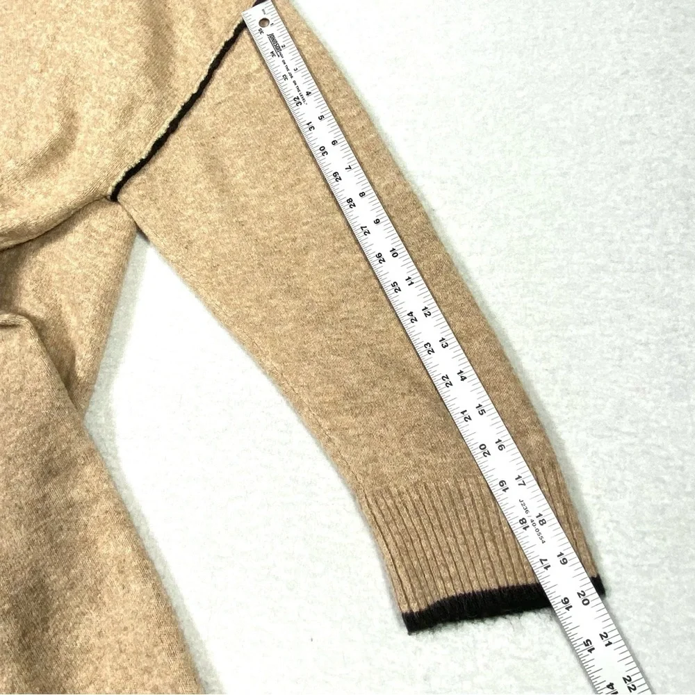 Penelope Rose Midi Knit Sweater Dress Women's 2X Tan & Black Trim Crew Neck NWT - Picture 13 of 13